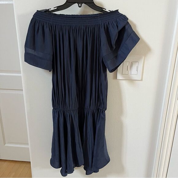 Ramy Brook Jessica Off the Shoulders Mini Dress in Navy Blue XS - Picture 7 of 16